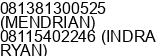 Nomor ponsel Tn. INDRA Tn.MENDRIAN di jakarta